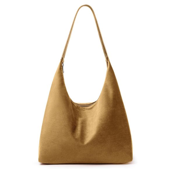 Vintage 15L Hobo Bag Faux Suede Tote Zier Work Bag Vegan Leather Shoulder C UwU - Picture 1 of 7